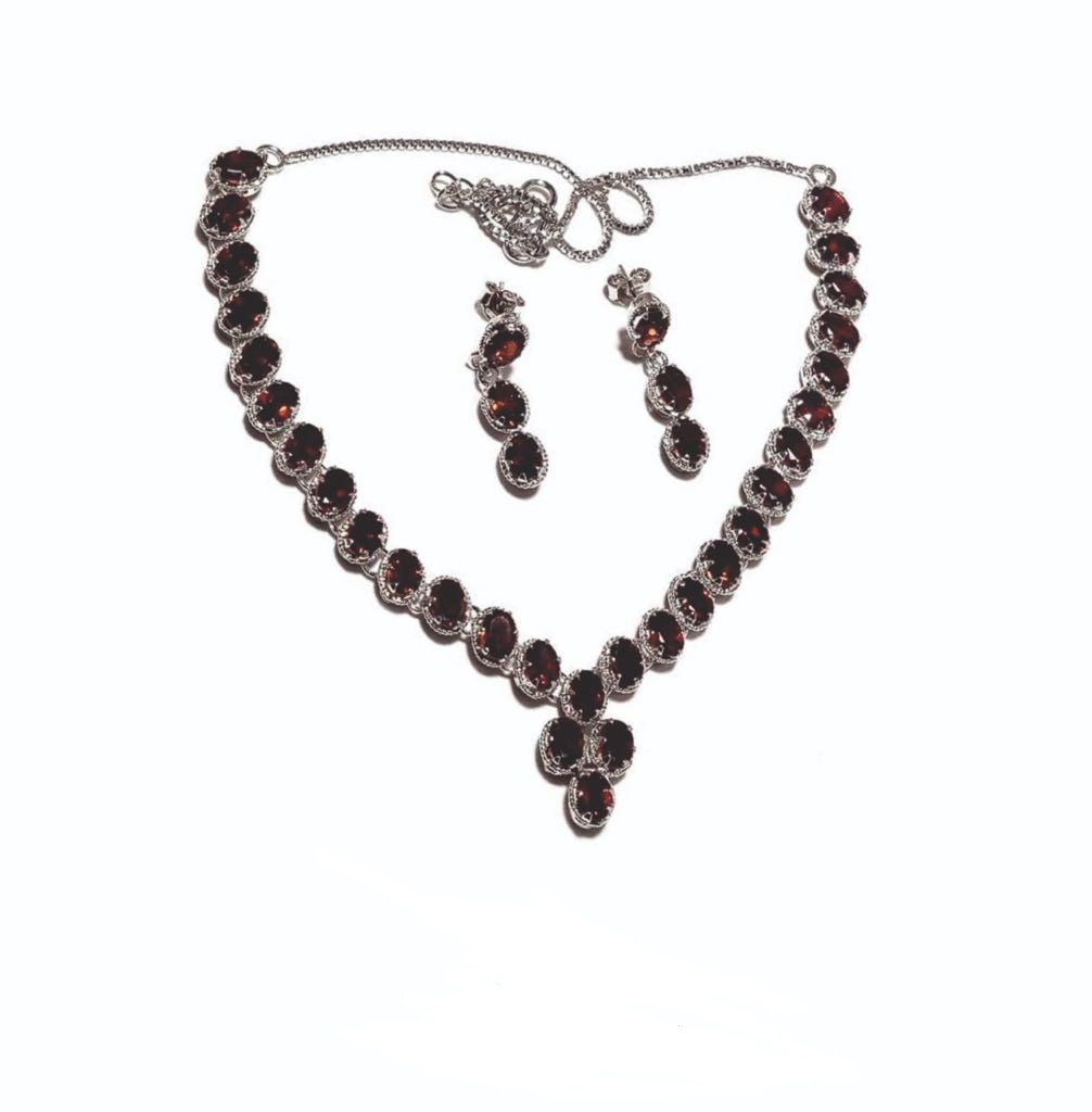 Silver Sterling precious stone necklace